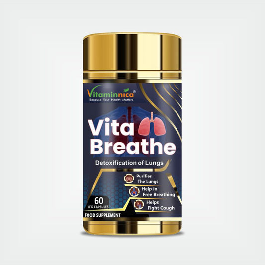 Vitaminnica Vita Breathe: Detoxify Lungs Health -60 Capsules| Pack of 1