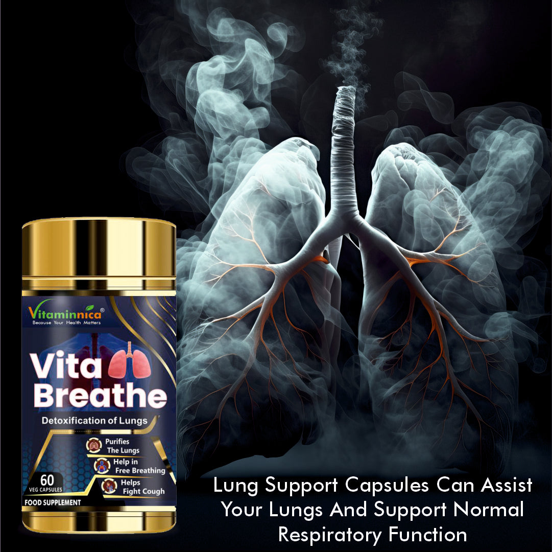 Vitaminnica Vita Breathe: Detoxify Lungs Health -60 Capsules| Pack of 2