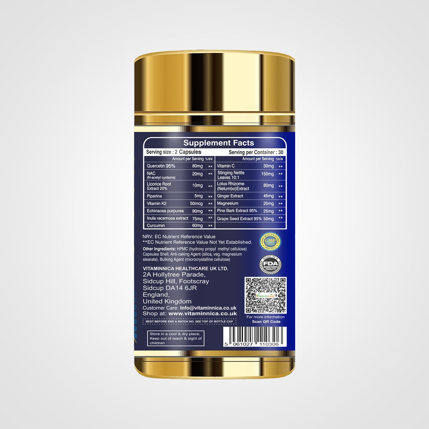 Vitaminnica Vita Breathe: Detoxify Lungs Health -60 Capsules| Pack of 2